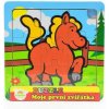 Teddies Mini puzzle drevené 9 dielikov Moje prvé zvieratká pre najmenších Kôň