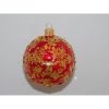 ONREX Vianočná ozdoba sklenená guľa červená posyp pr. 8 cm