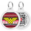 WAUDOG múdra ID známka s QR tagom DC Wonder Woman logo Red