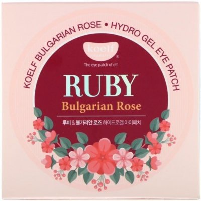 Petitfee & Koelf Ruby Bulgarian Rose Hydrogel Eye Patch Náplasti na oči 60 x 84 g