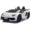 Beneo Elektrické autíčko Lamborghini Aventador 12V Dvojmiestne, biele, 2,4 GHz diaľkové ovládanie, USB / SD Vstup, odpruženie, vertikálne otváracie dvere, mäkké EVA kolesá, 2X MOTOR, ORIGINAL licencia