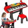 Keyboard Klavír Pianko Červené s Mikrofónom, 37 Klávesov so Sedadlom
