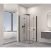 Erga Berlin Double, sprchový kút s dvojitými skladacími dverami 110(dvere) x 120(dvere) x 195 cm, 6mm číre sklo, čierny profil, ERG-V02-BERLIN-D110D120-CL-BK
