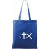 Ježíšova ryba - Taška bavlnená - 42 x 38 cm ( Kráľovská modrá )