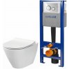 Súprava WC misa s pomaly sa sklápajúcim sedadlom Cersanit City K701-104, súprava stojan s tlačidlom Cersanit S701-778