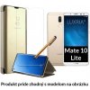 Otváracie Púzdro Luxria Clear View pre Huawei - Zlaté pre Huawei: Mate 10 Lite
