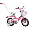DETSKÝ BICYKEL 12 PALCOV PRE DIEVČATKO S KOŠÍKOM A VODIČKOU +