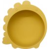Malý Ježko Detská silikónová miska DINO - Mustard Yellow