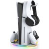 iPega P5S045 Vertikálny stojan s RGB PS5 Slim a PS5, White