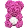 Medveď z lupienkov ruží 25cm fialový