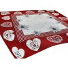 Gobelínový ženilkový obrus na stôl Srdiečka 90x90 cm Chenille IT026 Mondo Italia Červená 90x90 cm