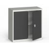 Plechová policová skriňa na náradie KOVONA, 800 x 800 x 400 mm, 1 polica, sivá/grafit