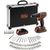 BLACK+DECKER - 18V AKU vŕtací skrutkovač s príslušenstvom, 2x aku 1,5 Ah Li-Ion, nabíjačka BDCDC18BAFC-QW
