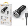 ALIGATOR Chytrá nabíjačka do auta 3.4A, 2xUSB, smart IC, čierna, USB-C kábel, CHS0008