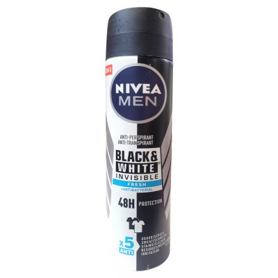 Nivea men Black & White Fresh antibacterial pánsky anti-perspirant spray - 150 ml
