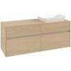 VILLEROY & BOCH Collaro závesná skrinka pod umývadlo na dosku (umývadlo vpravo), 4 zásuvky, 1400 x 500 x 548 mm, Nordic Oak, C11800VJ