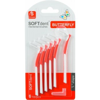 SOFTdent Butterfly mezizub. kartáček zahnutý S 6 ks