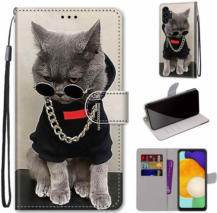 Púzdro Trendy Cross case Cool mačka – Samsung Galaxy A13
