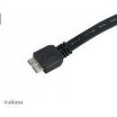 USB kábel Akasa AK-CBUB13-15BK vysokorýchlostný USB 3.0 A - micro B, 150cm, černý