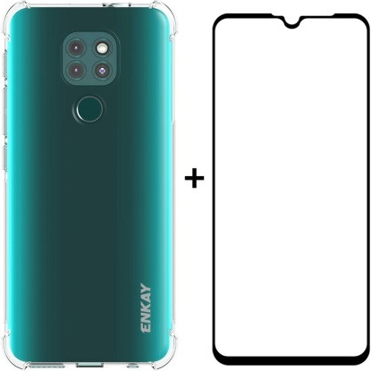 Púzdro ENKAY Priehľadné + 3D sklo Motorola Moto G9 Play / E7 Plus