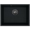 Sink Quality Crypton 60, kuchynský granitový drez 535x400x205 mm + čierny sifón, čierna škvrnitá, SKQ-CRY.B.1KBO.60.XB