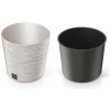 PROSPERPLAST Kvetináč FURU ROUND LOW ECO WOOD 25cm biely