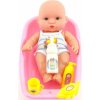 Teddies bábätko plast 18 cm s doplňky ve vaničce