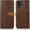 Peňaženkové kožené puzdro Thread na Motorola Moto G72 - Kavová