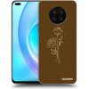Picasee silikónový čierny obal pre Honor 50 Lite - Brown flowers