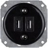 Elhard Okrúhla keramická zásuvka USB, čierna KV2032B