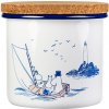 Muurla Dóza s vekom Moomins Sailors 1,3l, smalt-korok / modro-bílá