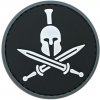 WARAGOD Nášivka 3D Round Spartan Molon Labe čierna 6cm