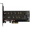 AXAGON PCEM2-DC PCI-E 3.0 4x - DUAL M.2 SSD (NVMe + SATA), duálne napätie, až na 110 mm SSD, fan + heatsink AXAGON PCEM2-DC PCEM2-DC
