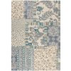 Modrý/béžový ručne tkaný vlnený koberec 160x230 cm Eloise Patchwork – Flair Rugs