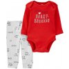 CARTER'S Set 2dielny tepláky, body dl. rukáv Red Words chlapec 9m