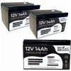 2x akumulátor AGM 12V 14Ah BIAKS (rozmer 10Ah 12Ah 15Ah) pre solárny alarm