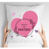 Vankúš s potlačou Šťastný Deň matiek – srdce