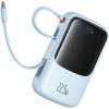 Baseus power banka Qpow Pro+ (P10067101313-00) – Lightning, 2× USB-C, USB-A, 10 000 mAh, 22,5 W, USB-C kábel, modrá