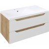 Sapho WAVE umývadlová skrinka 89,7x45x47,8cm, ľavá, biela/dub Alabama WA092-3022