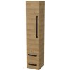 Kúpeľňová skrinka vysoká s čiernou úchytkou SAT Cube Way 35x163x33 cm dub Hickory mat CUBE3CV35DH