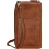 Beagles Hnedá kožená kabelka na mobil + peňaženka 2v1 „Dayana“