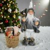 Vianočný Mikuláš / Santa Claus s vrecúškom (Dekorácia 35 cm, strieborná farba)