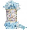 Alize - Jemná priadza na pletenie Vlna Alize Puffy Color 5924 Svetlo modrá, biela