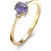 Blink-Blink Jemný diamantový prsteň s Tanzanitom 2210ZTaG
