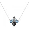 Náhrdelník šedo modrý sa Swarovski Elements Falena NKF47313SNAQ Silver Night