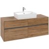 VILLEROY & BOCH Collaro závesná skrinka pod umývadlo na dosku (umývadlo v strede), 4 zásuvky, 1400 x 500 x 548 mm, Oak Kansas, C13100RH