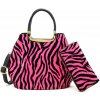 Kabelka + peňaženka Zebra ružová