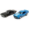 Autíčka Chevrolet Camaro 1969 a Dodge Charger Wide Body 1968 Fast & Furious Twin Pack Jada kovové s otvárateľnými dverami dĺžka 13 cm 1:32