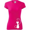 Zamilovaná mačka spredu - Dámske Fantasy športové (dresovina) - S ( Neon Pink )