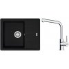 Franke Basis Set Granitový drez s odkapávačom 62x50 cm + drezová batéria, matná čierna 114.0700.730